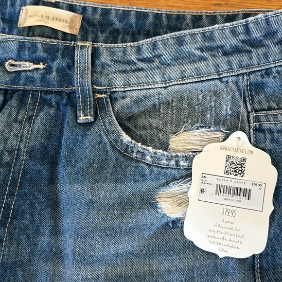 NWT Altar’d State Dark Wash Distressed Denim Jeans size 30 - Picture 4 of 6